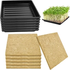 6Set Microgreens Growing Mat with Tray,Microgreen Growing Kit 10″×10″ Wheatgrass