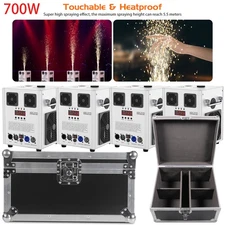 4PCS Cold Spark Machine 700W DMX Stage Firework Machine Wedding W/Flight Case US