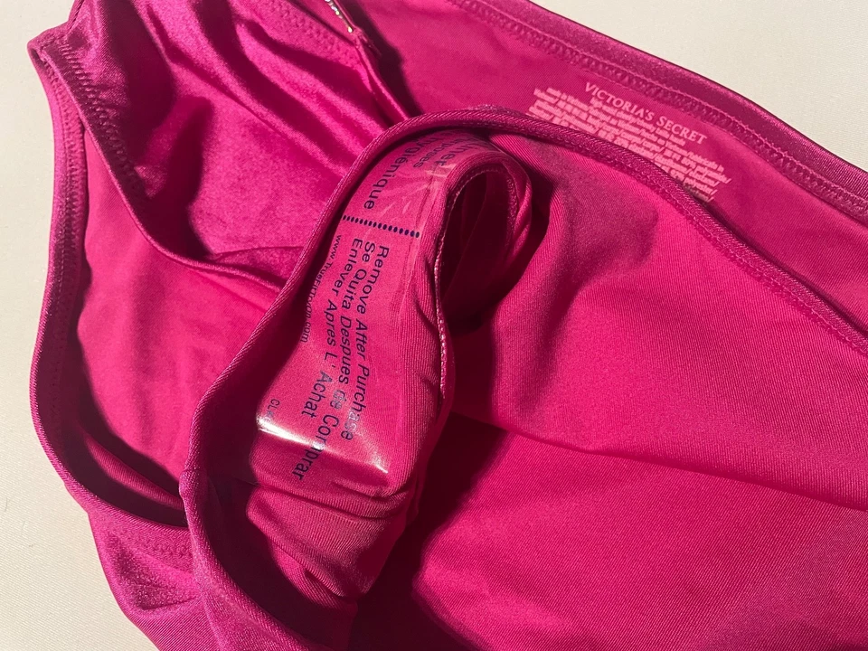 Nuevo Victoria’s Secret Traje de Baño Cintura Alta Bikini Parte Inferior Talla M Rosa Estrás Foto 4 de 4