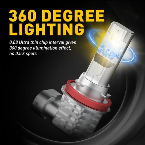 Auxito H11 H8 H9 LED Fog Light Bulbs Switchback Yellow White Dual Color H16 JP - Picture 5 of 10