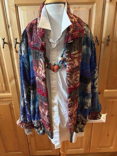 Elizabeth Jenkins Taos Fiber Artist Hand-Woven Art to Wear Sweater/Jack Vintage