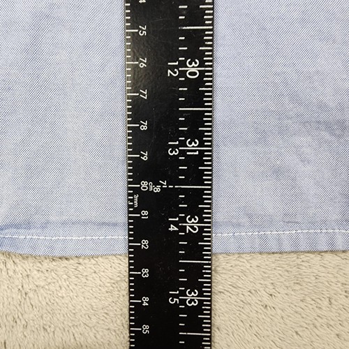 Gitman Bros Shirt Mens 16.5 35 Blue Oxford Button Down USA Made Cotton Pocket - Picture 11 of 12
