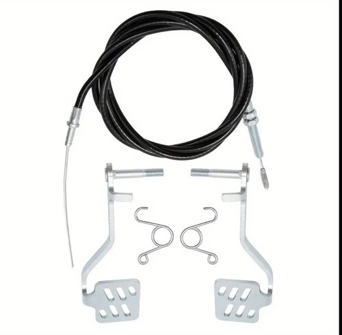 Go Kart Pedals with Throttle Cable, Go Cart Brake Throttle Pedal Set Silver - Picture 3 of 5