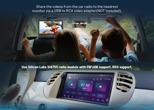 Eonon 2DIN 7" Car Stereo Radio Android 14 IPS Touch Screen GPS Navi CarPlay +CAM - Picture 18 of 21
