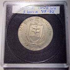 1939 Slovakia 5 Korun – VF–XF