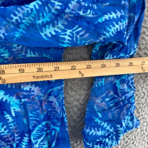 Soft Surroundings Dress Womens Large Petite Blue Fern Floral Shirt Button Front - Picture 9 of 11