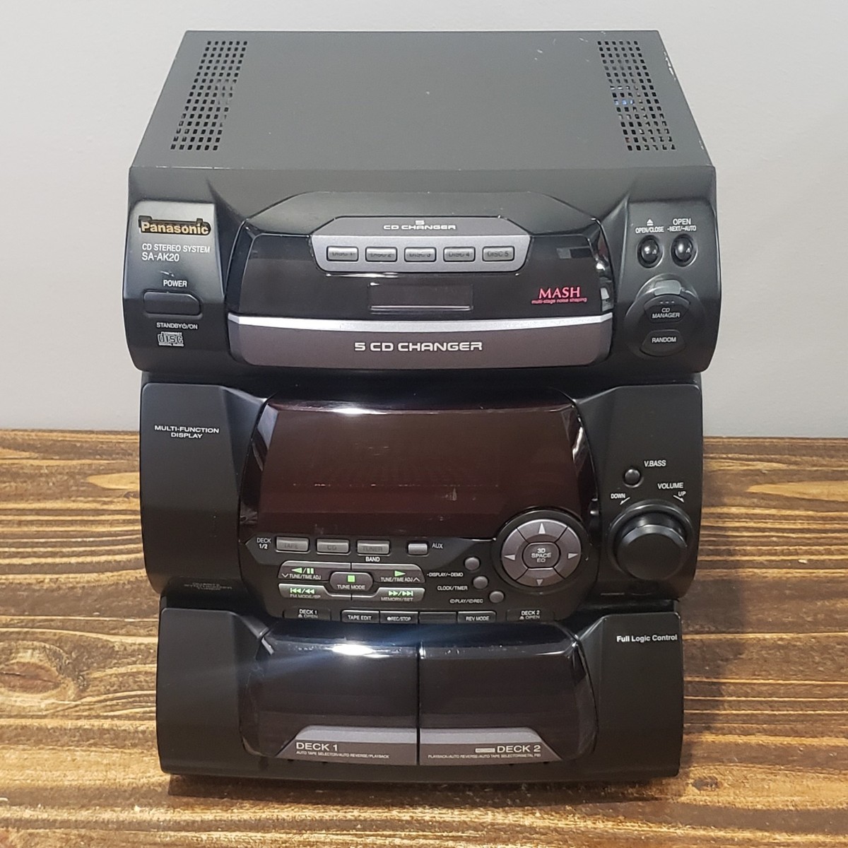 Panasonic マッシュ SC-AK20 5チェンジャー　CDコンポ Panasonic SA-AK20 5 CD Changer/Dual Cassette/AM/FM Stereo Tested