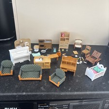 Sylvanian Families Furniture Bundle - Bathroom, Kitchen, Bedroom Living Room Etc