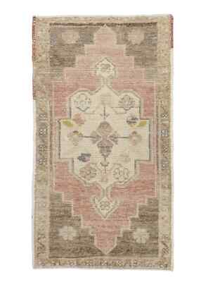 Oriental Hand Knotted Vintage Turkish Mini Rug 1'8'' x 2'11'' #10499