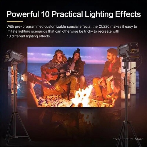 COLBOR CL220R RGB 220W Continuous Lighting 2700-6500K for Film Live Photography - Picture 9 of 12