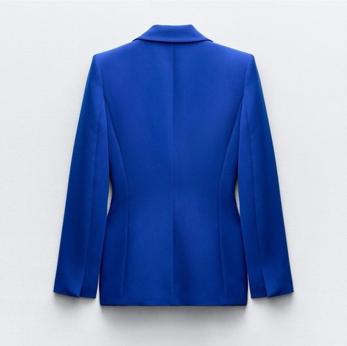 ZARA 2 PIECES MATCHING SET TOPSTITCHED FITTED BLAZER AND FLARED MID WAIST PANTS - Picture 6 of 13