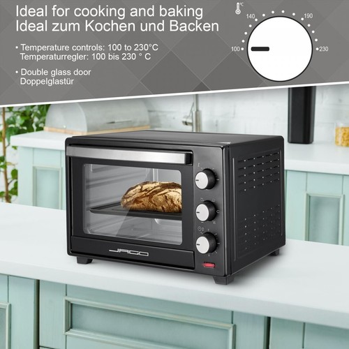 Jago® Mini piekarnik z recyrkulacją powietrza 30L Piec do pizzy Mini piekarnik Grill 1600W Mini piec - Zdjęcie 3 z 17