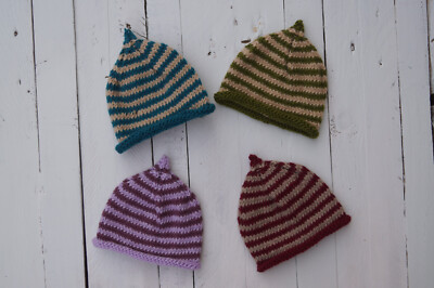 Wolle Baby Beanie Mütze Pixie Beanie Mütze handgestrickt Grob Babymütze New Born Mütze