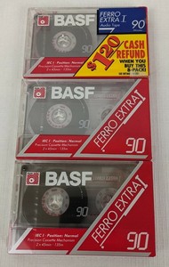 Lot of 3 BASF Ferro Extra I 90 Minute Blank Cassette Tape ...