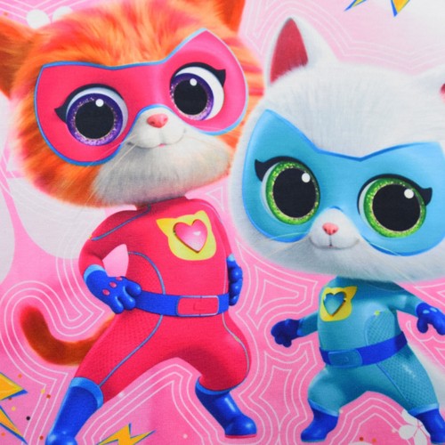 Super Cat Team 4-10-year-old Girl Round Neck Cartoon Short Sleeve Set - Picture 19 of 33