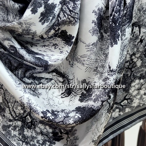 Sallys Boutique 100% Mulberry Silk Wrap Shawl Jungle Print Square Scarf 110cm - Picture 6 of 10