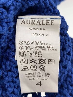 AURALEE knit sweater COTTON LILY-YARN MESH P O 4 Blue AURALEE knit sweater COTTON LILY-YARN MESH P O 4 Blue