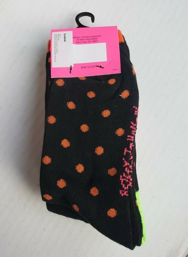 3 Pairs Betsey Johnson Halloween Candy Corn Pumpkins Solid Wm's Crew Socks - Picture 2 of 3