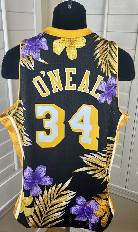 Mitchell & Ness NBA L.A. Lakers Shaquille O'Neal Floral Swingman Jersey, Men’s S - Image 4 of 4