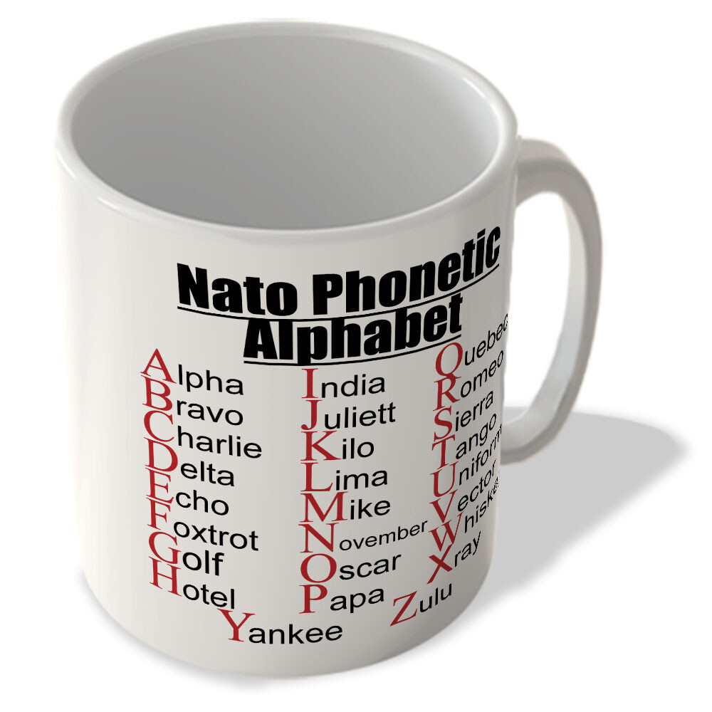 Nato Phonetic Alphabet - Alpha Bravo Charlie A to Z - Mug