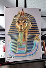 King Tutankhamun A3 size Art Print Pencil Drawing Ancient Egyptian Collectable