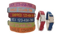 Personalized Custom Soft Hemp Dog Collars with Name  Phone Number, Eco Friendly