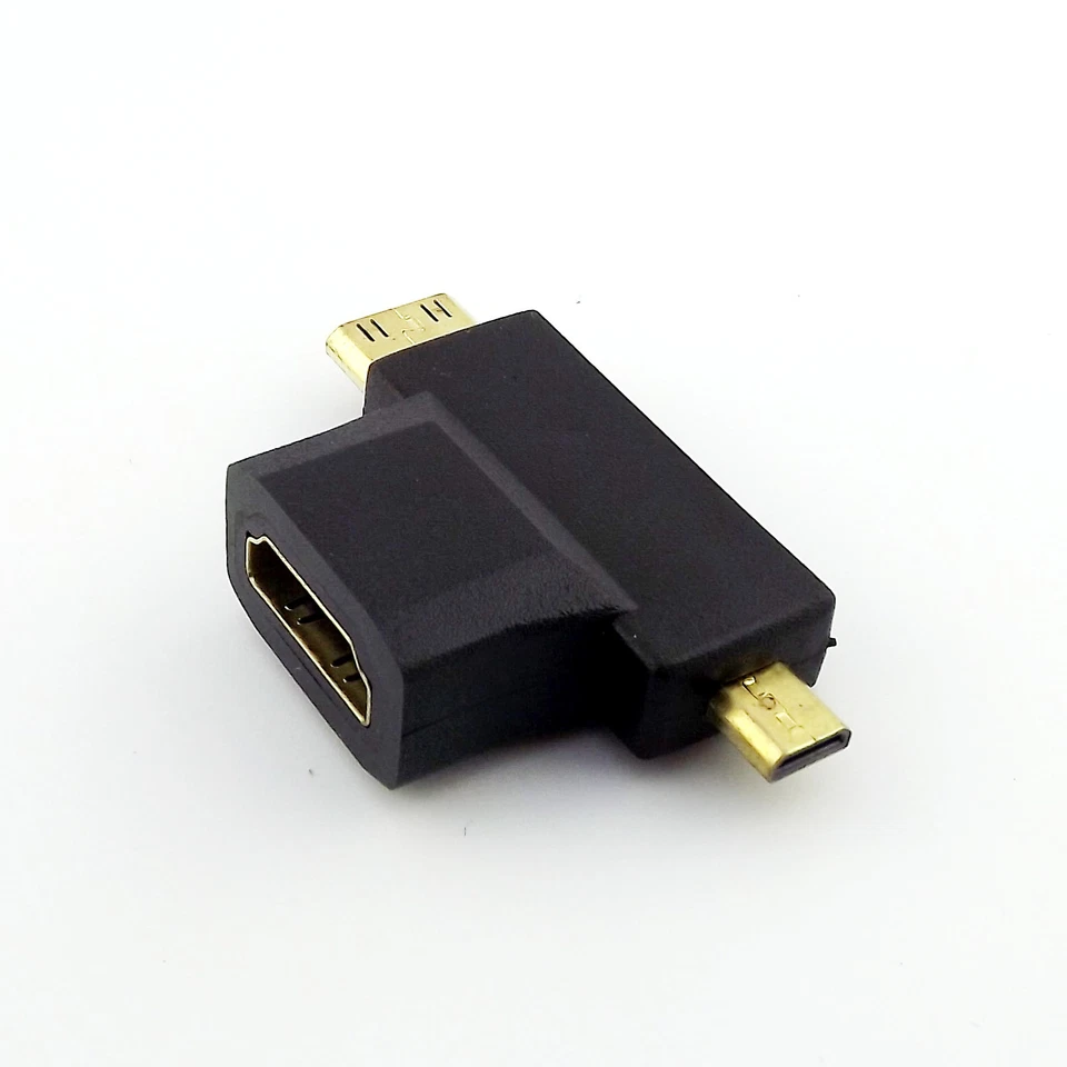 Cable Adapter 2 in 1 HDMI-compatible Female To Mini Male + Micro Male Connector - Image 2 of 4