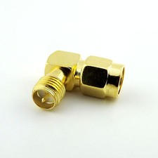 RP-SMA Male To RP-SMA Female Male Pin Right Angle 90 Degree RF Connector Adapter