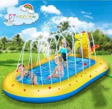 3-in-1 Inflatable Sprinkler Pool For Kids, Cute Dinosaur Kiddie Pool