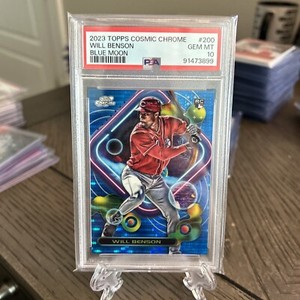 2023 Topps Cosmic Chrome Blue Moon Refractor /99 Will Benson Rookie PSA 10 #200