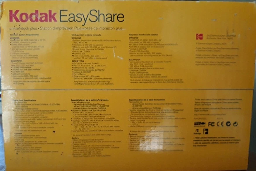 Kodak EasyShare Photo Printer Dock Plus for CX DX 6000 7000 LS 600 700 cameras