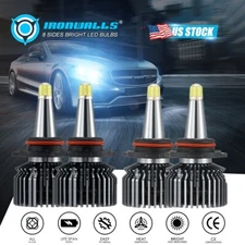 8 Sides 9005 9006 LED Headlight Kit Bulbs High Low Beam 6500K Super Bright White