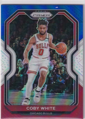 2020-2021 Panini Prizm NBA No. 3 Coby White Red, White & Blue