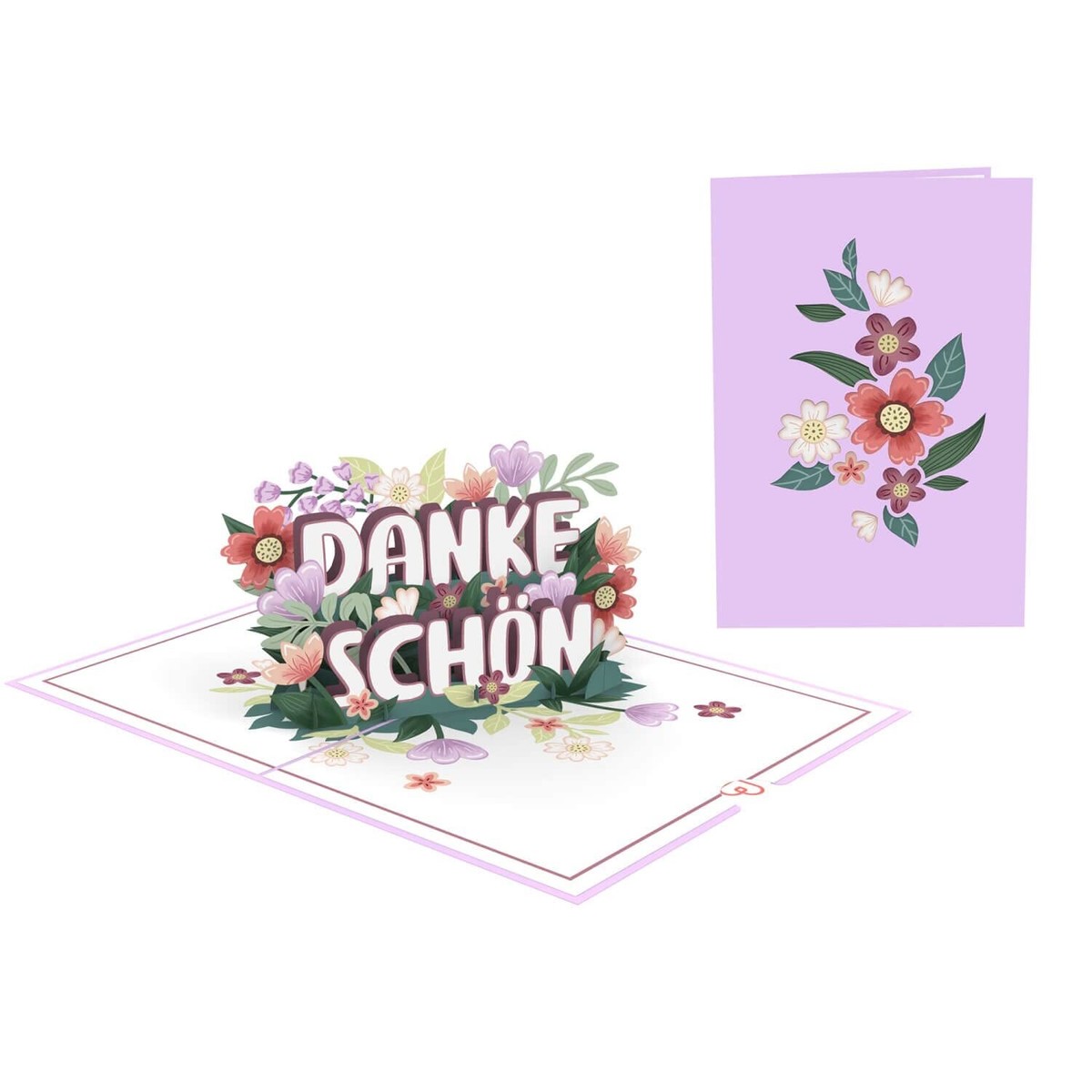 3D Pop-Up Dankeskarte Mit Blumen – 30x20 Cm (geöffnet), Inkl. Nachrichtenkarte & Umschlag, Für Lehrer, Freunde & Familie