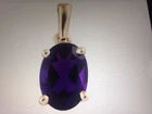 9K Gold, Lusaka, Amethyst Pendant, 0.750 Ct AAA, 18” 9K Gold Chain