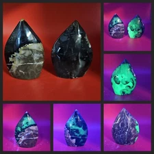 Natural Volcano Agate Tear Drop Freeform Quartz Mineral Specimen Healing 414G