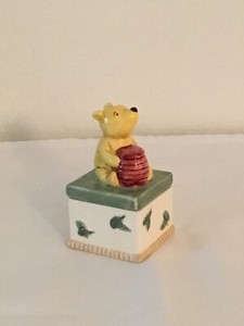 Disney Charpente Classics Winnie the Pooh with Honey Pot Porcelain Trinket Box