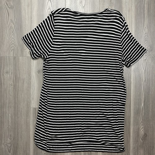 Brandy Melville Women's One Size OS Black White Striped Crew Tee T Shirt Dress - Picture 4 of 4