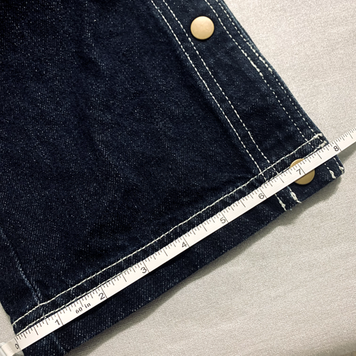 BDG Urban Outfitters Bib Overalls 32 Dark Blue White Stitch Snap Legs - Picture 8 of 12