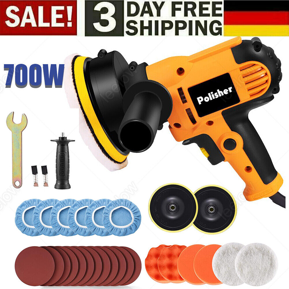 700W Profi Auto Poliermaschine Polierer Poliergerät Schleifmaschine Politur Set