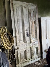 MASSIVE & GRAND - PERIOD VICTORIAN FRONT DOOR 4 PANEL ANTIQUE RECLAIMED 8ft Tall