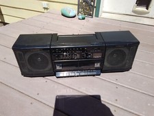 Vintage 1990s FISHER PH-W801 Boombox Stereo Dual Cassette-AM-FM Radio Works Read
