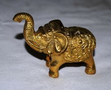 Brass Elephant Statue Traditional Hand Craved Design Office Decor Showpiece OP11