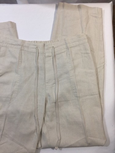 Pants Relaxed Elastic Waist Linen blend 