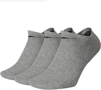 Nike Unisex Grey Everyday Cushion No-Show Socks 3 Pairs (SX7673-064) Size Large