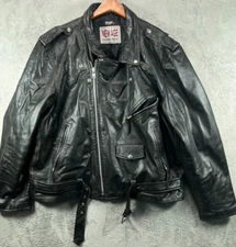 VTG RARE Echtes Leder Futter Leather Motorcycle Jacket Thinsulate Insulated 54