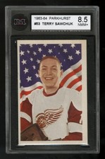 1963-64 PARKHURST ~ #53 ~ TERRY SAWCHUK ~ DETROIT RED WINGS ~ HOF ~ KSA 8.5
