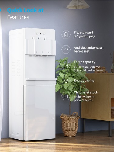Bottom Loading Water Cooler Dispenser,Hot/Cold/Home Temperature,5 Gallon Bottle - Picture 18 of 22