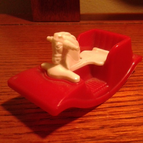 MADE IN ACME U.S.A. MODELL 158 ROT & WEISS SCHAUKELPFERD MINIATUR PUPPENHAUS SPIELZEUG