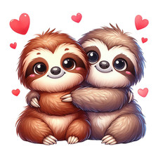 Wall Decal Sticker Sloth, Couple Valentine's Day Wall Sticker 18X18cm Large